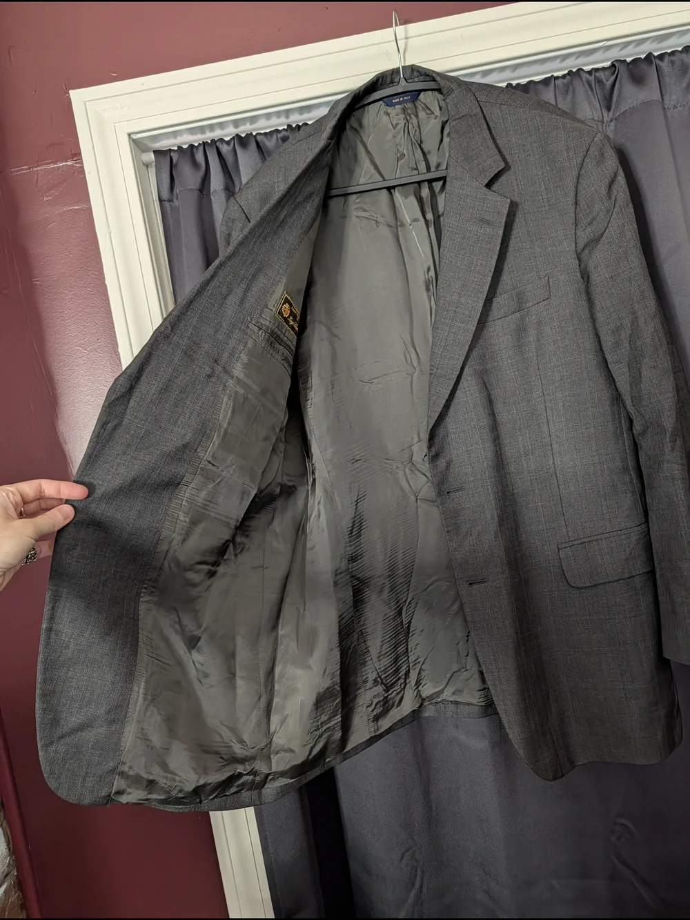 LORO PIANA x Brooks Brothers Gray Plaid Wool Two-Button Sport Coat Made In Italy